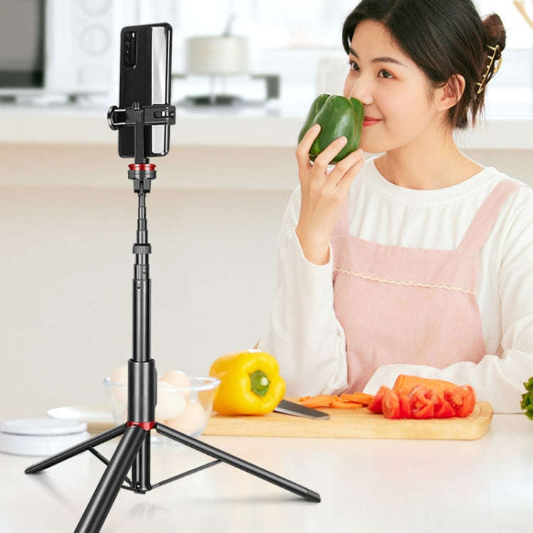 Aluminum Alloy Mobile Phone Bluetooth Selfie Stick Live Floor Tripod Bracket, Height: 1.5m, Heigh...