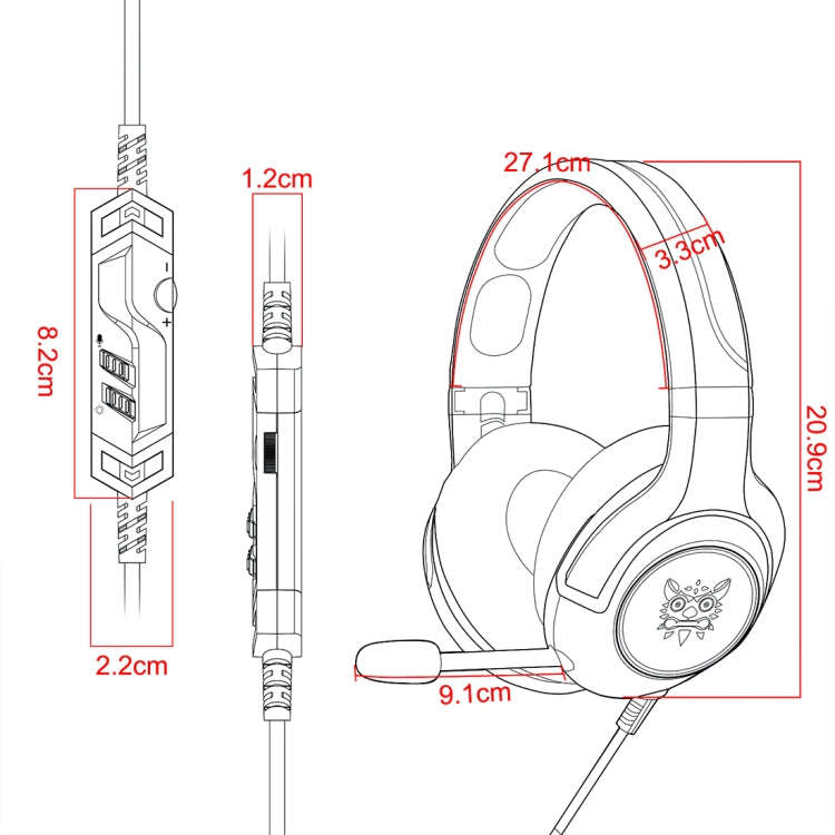 ONIKUMA K9 Single Plug RGB Adjustable Gaming Headphone with Microphone