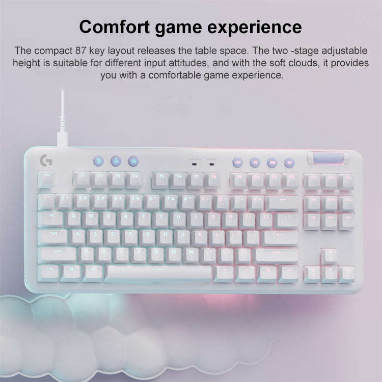 Logitech Aurora G713 RGB Wired Game E-sports 87-key Mechanical Keyboard with Palm Support, Tea Sh...