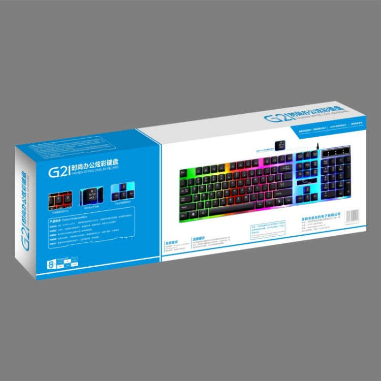ZGB G21 104 Keys USB Wired Mechanical Feel Colorful Backlight Office Computer Keyboard Gaming Key...