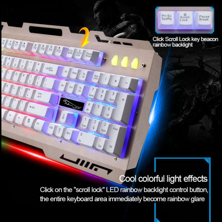 ZGB G700 104 Keys USB Wired Mechanical Feel Glowing Metal Panel Suspension Gaming Keyboard with P...