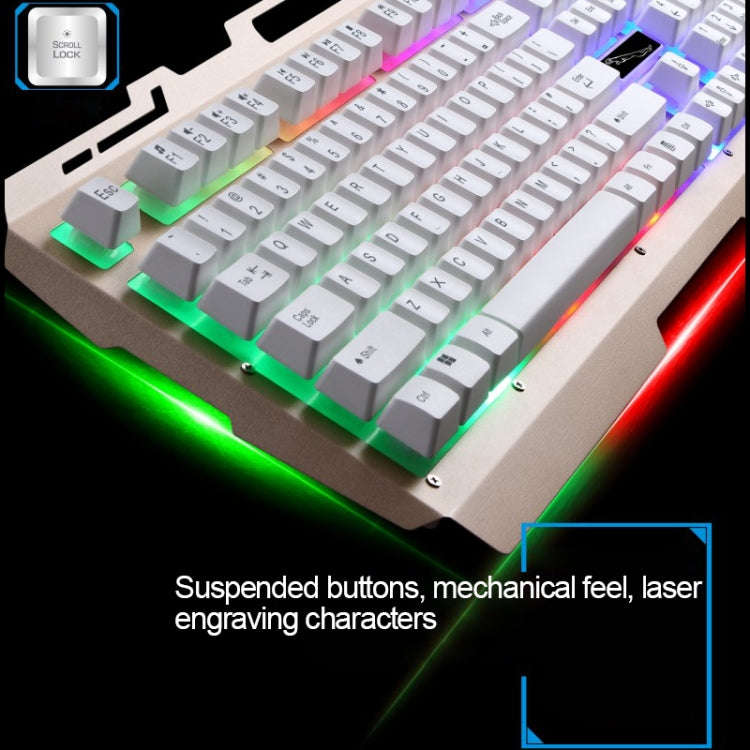 ZGB G700 104 Keys USB Wired Mechanical Feel Glowing Metal Panel Suspension Gaming Keyboard with P...