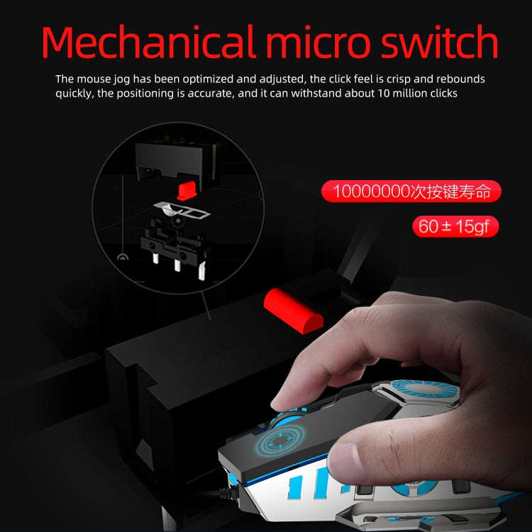 HXSJ J700 Colorful Lighting Programmable E-sports Gaming Wired Mouse, J700