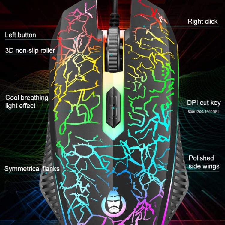 SHIPADOO D620 1600 DPI Three-speed Adjustable Four-button Cool Colorful Respiration Light Gaming ...