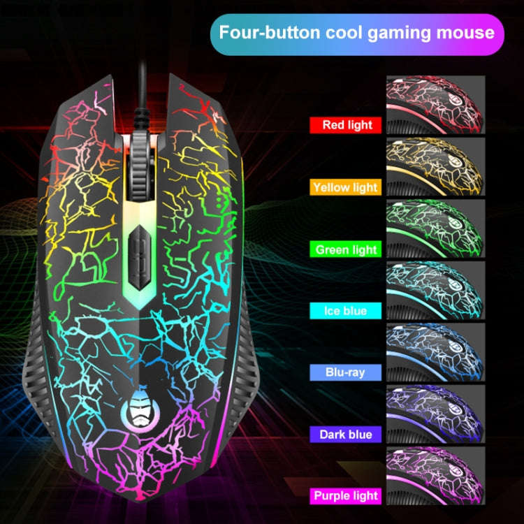 SHIPADOO D620 1600 DPI Three-speed Adjustable Four-button Cool Colorful Respiration Light Gaming ...