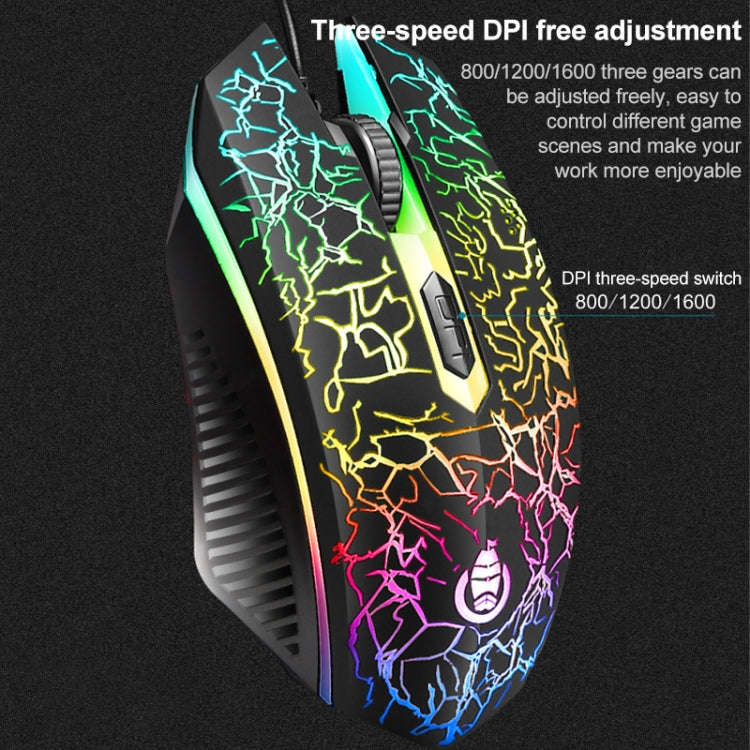 SHIPADOO D620 1600 DPI Three-speed Adjustable Four-button Cool Colorful Respiration Light Gaming ...
