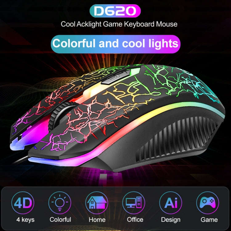 SHIPADOO D620 1600 DPI Three-speed Adjustable Four-button Cool Colorful Respiration Light Gaming ...