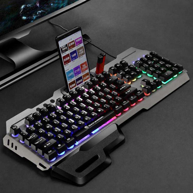 SHIPADOO GK70 Wired RGB Floating Detachable Hand Rest Gap Rainbow Translucent Gaming Keyboard, Ga...