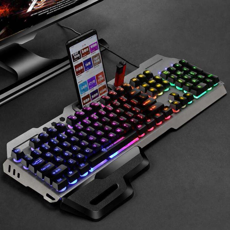 SHIPADOO GK70 Wired RGB Floating Detachable Hand Rest Character Rainbow Translucent Gaming Keyboa...