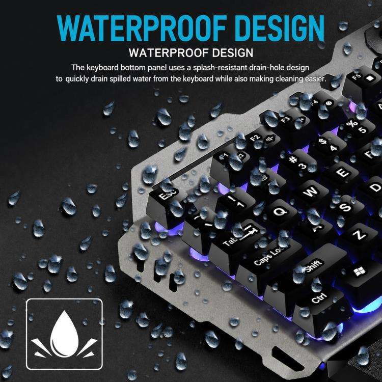 SHIPADOO GK70 Wired RGB Floating Detachable Hand Rest Character Rainbow Translucent Gaming Keyboa...