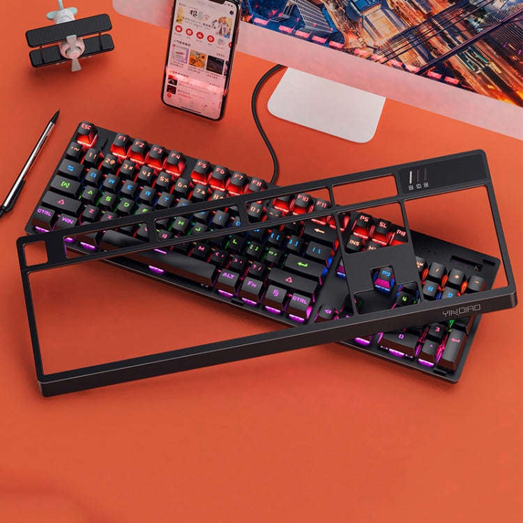 YINDIAO K300 USB Detachable Panel Mechanical Lighting Blue Shaft Gaming Wired Keyboard
