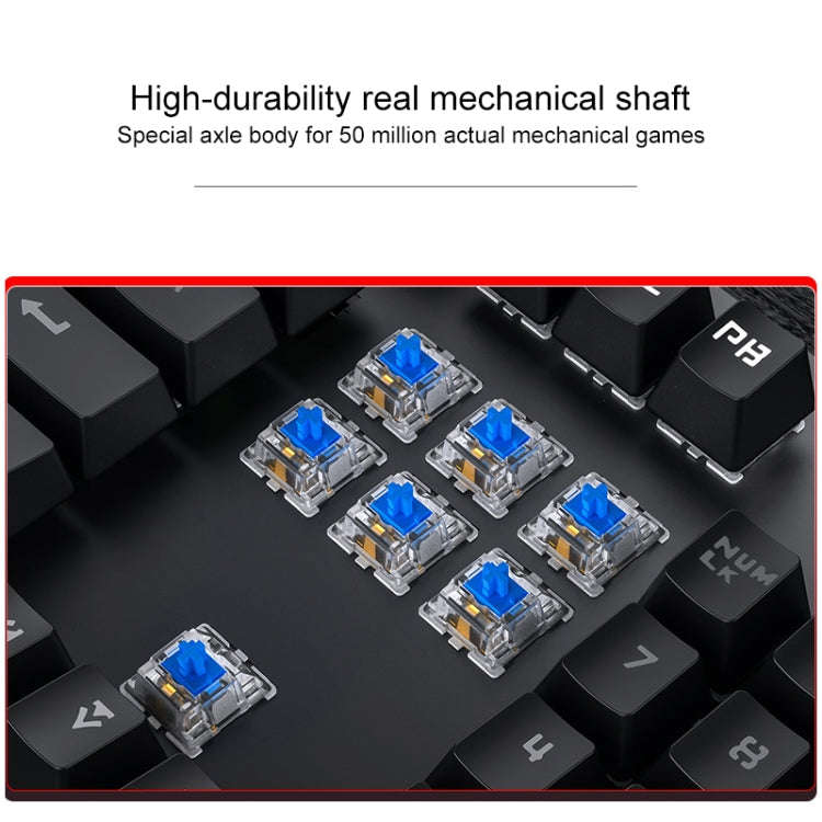 YINDIAO ZK-3 USB Mechanical Gaming Wired Keyboard, Blue Shaft, Blue Shaft