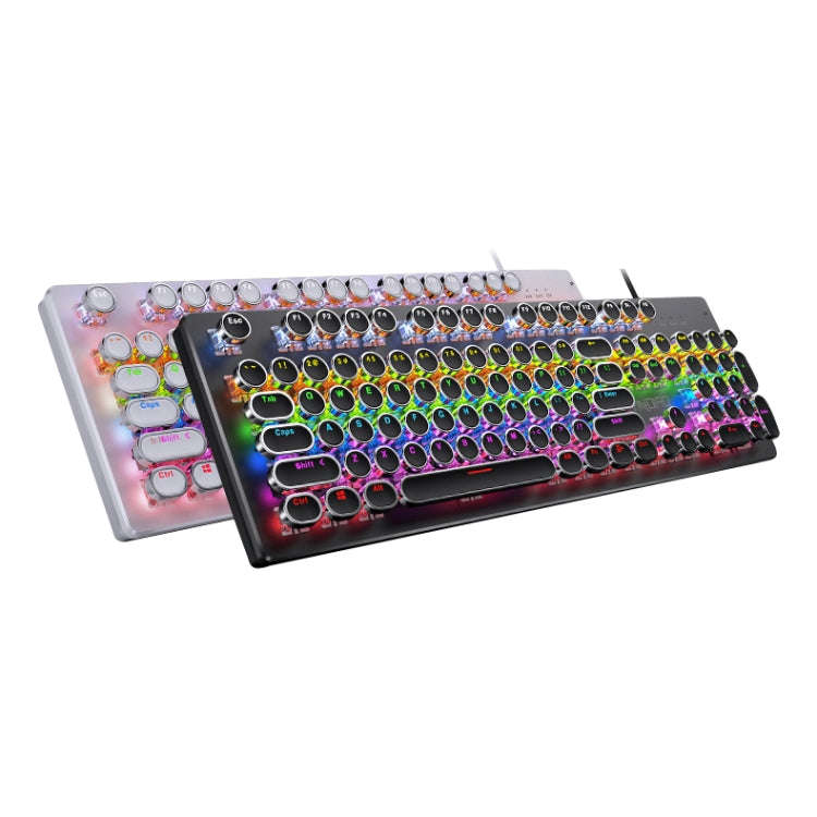 YINDIAO Electroplating Punk Mixed Light USB Mechanical Gaming Wired Keyboard, Blue Shaft, Electro...