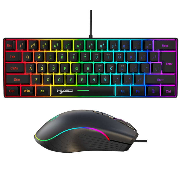 HXSJ V700B+A867 Wired RGB Backlit Keyboard and Mouse Set, V700B+A867