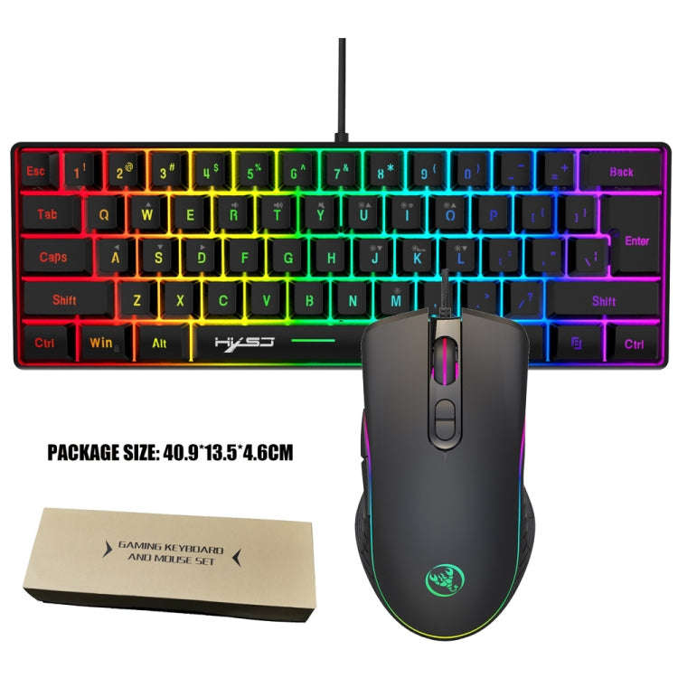 HXSJ V700B+A867 Wired RGB Backlit Keyboard and Mouse Set, V700B+A867