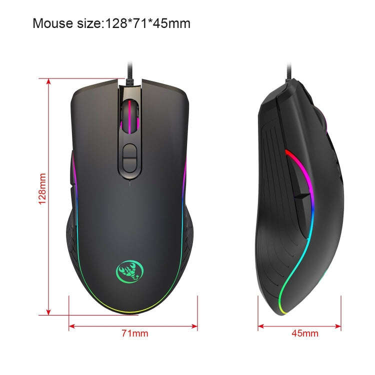 HXSJ V700B+A867 Wired RGB Backlit Keyboard and Mouse Set, V700B+A867