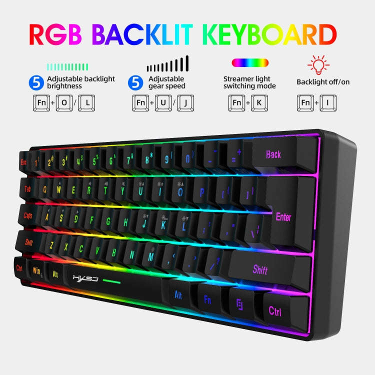 HXSJ V700B+A867 Wired RGB Backlit Keyboard and Mouse Set, V700B+A867