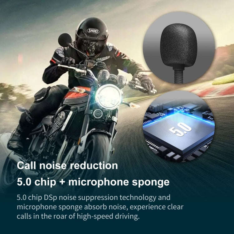 Dier DK11 800m Helmet Wireless Bluetooth Headset 5.0 Waterproof Double Motorcycle Call headset, DK11