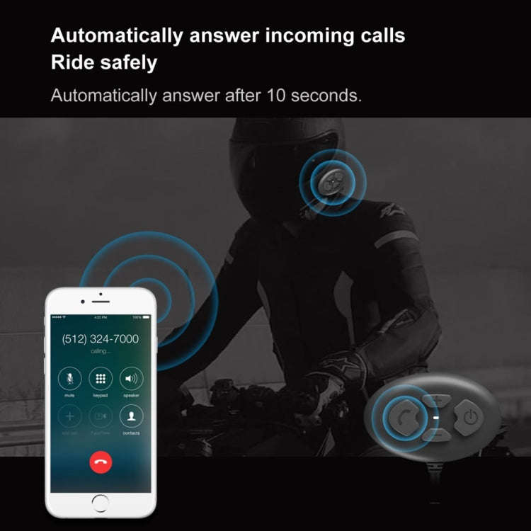Dier DK11 800m Helmet Wireless Bluetooth Headset 5.0 Waterproof Double Motorcycle Call headset, DK11