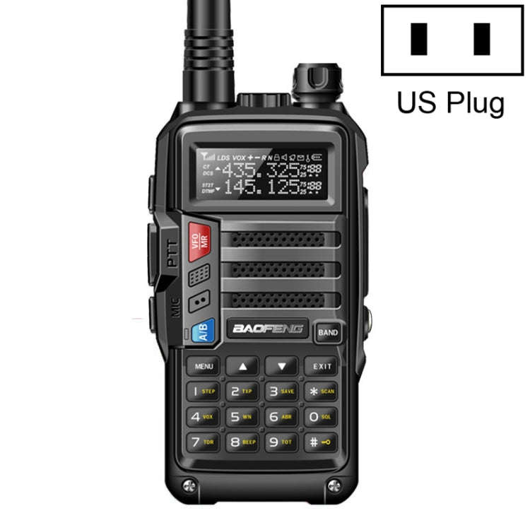 Baofeng BF-UV5R Plus S9 FM Interphone Handheld Walkie Talkie, US Plug, Silver, US Plug, Black, US...
