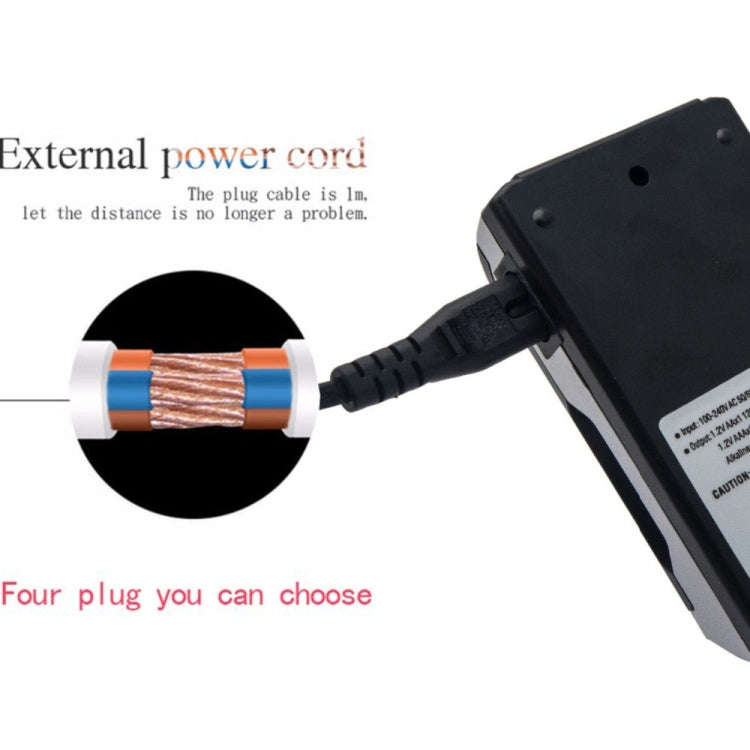 AC 100-240V 4 Slot Battery Charger for AA & AAA Battery, with LCD Display, UK Plug