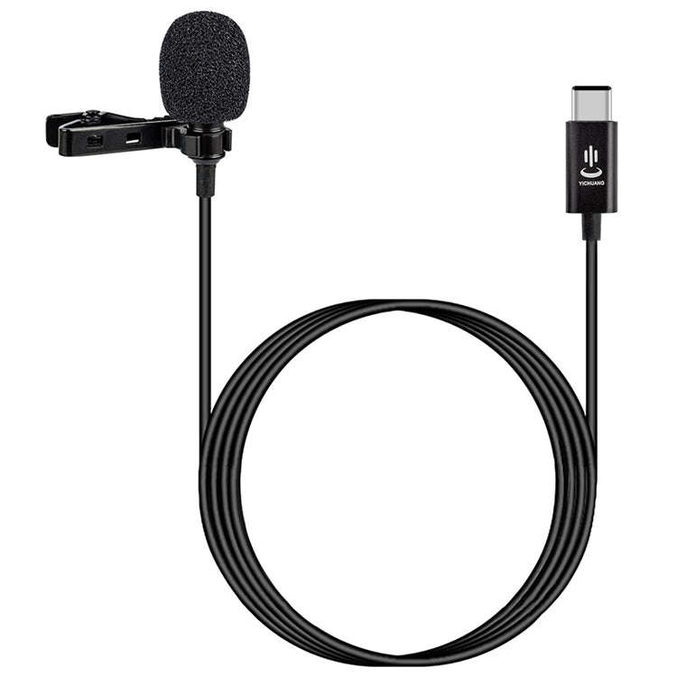 YICHUANG YC-LM10 USB-C / Type-C Intelligent Noise Reduction Condenser Lavalier Microphone, Cable ...