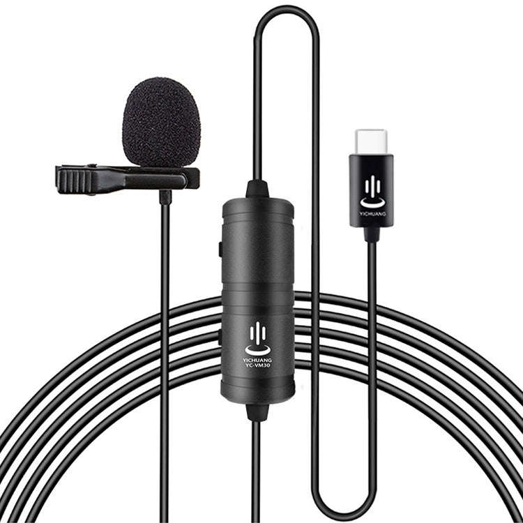 YICHUANG YC-VM30 USB-C / Type-C Dual Modes Lavalier Recording Microphone, Cable Length: 6m, YC-VM30