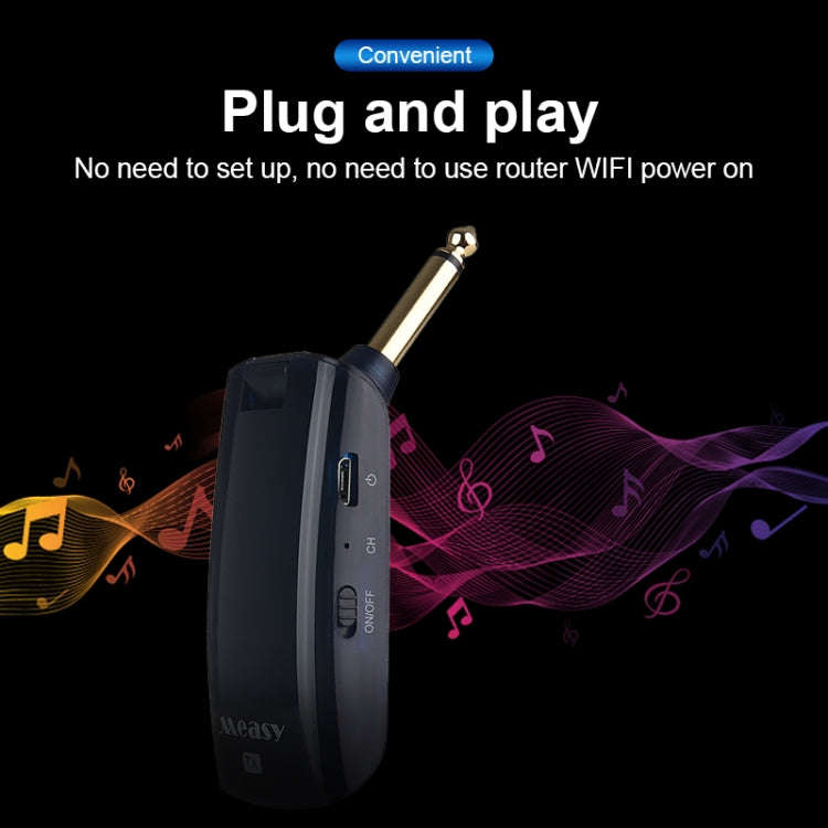 Measy AU688-U 20 Channels Wireless Guitar System Rechargeable Musical Instrument Transmitter Rece...