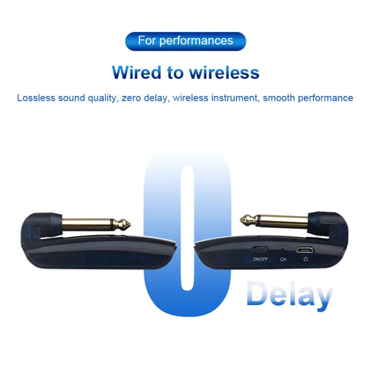 Measy AU688-U 20 Channels Wireless Guitar System Rechargeable Musical Instrument Transmitter Rece...