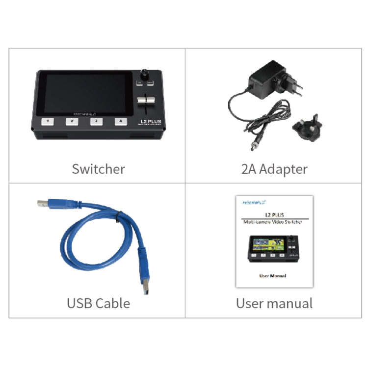 FEELWORLD L2 Plus Multi-camera Video Mixer Switcher with 5.5 inch Screen, L2 PLUS