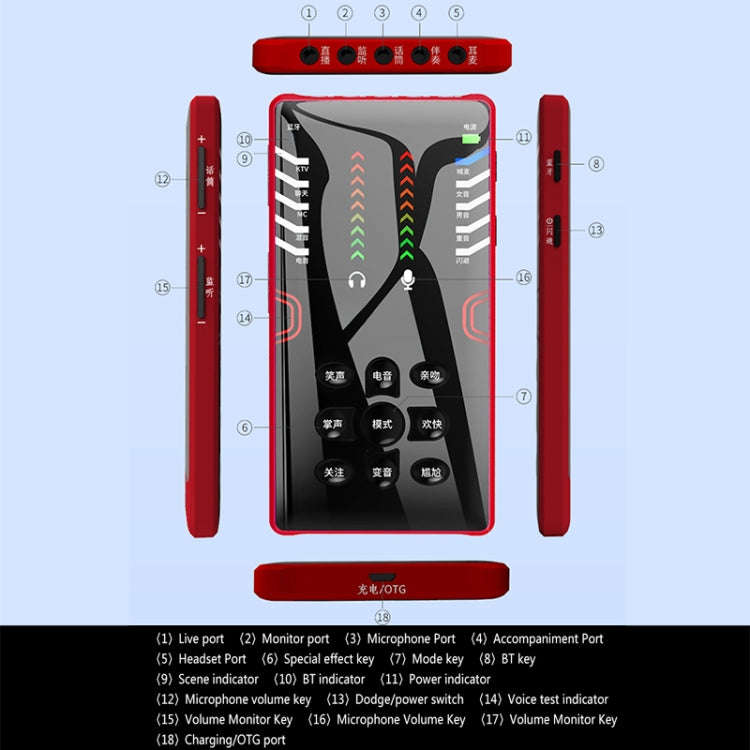 RK-C21 Bluetooth Live Broadcast Audio Headset Microphone Webcast Entertainment Streamer Sound Car...