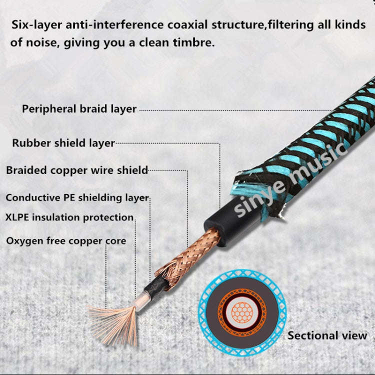 Wooden Guitar Bass Connection Cable Noise Reduction Audio Cable, Cable Length: 5m, Random Color D...