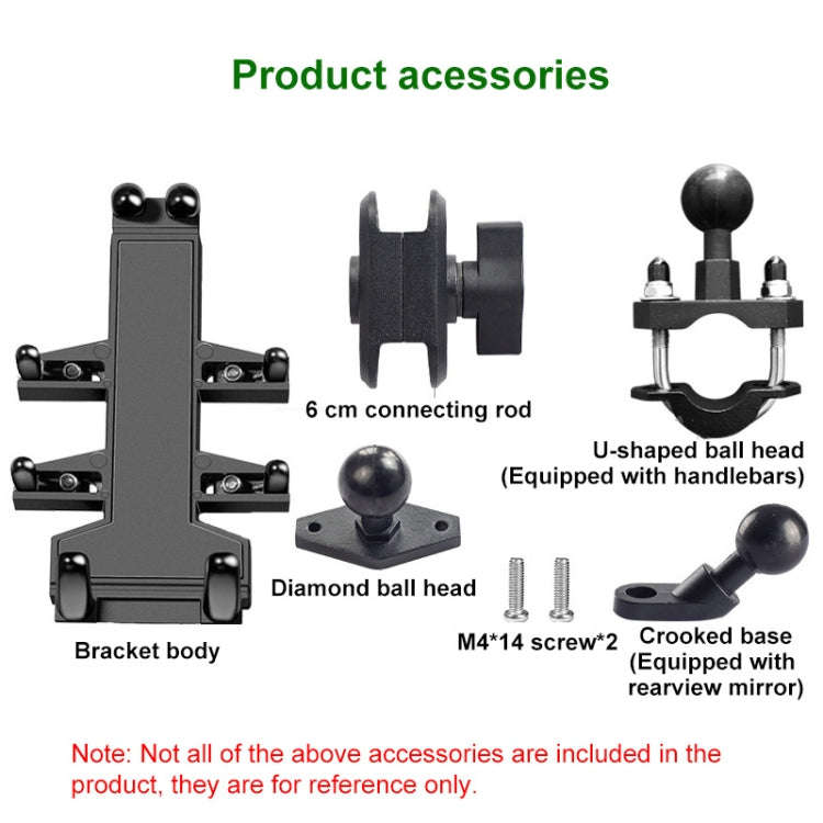Tilt Rearview Mirror Screw Hole Ball-Head Motorcycle Eight-jaw Aluminum Phone Navigation Bracket,...