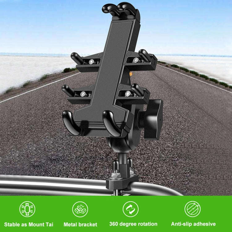 Tilt Rearview Mirror Screw Hole Ball-Head Motorcycle Eight-jaw Aluminum Phone Navigation Bracket,...