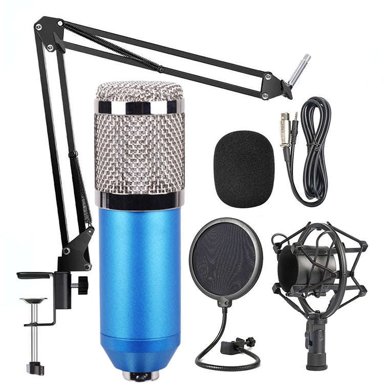 BM-800 Network K-Song Dedicated High-end Metal Shock Mount Microphone Set, BM800 Kit Blue, BM800 ...