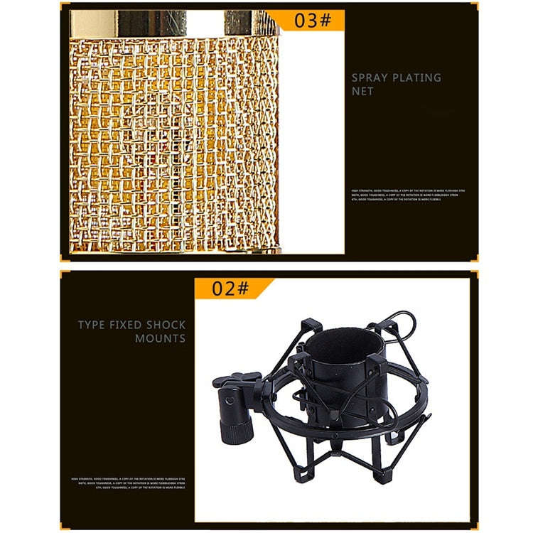 BM-800 Network K-Song Dedicated High-end Metal Shock Mount Microphone Set, BM800 Kit Blue, BM800 ...