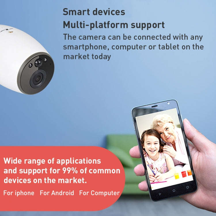 GH3 WiFi Smart Surveillance Camera with Magnet Mount, Support Night Vision / Two-way Audio, GH3 w...