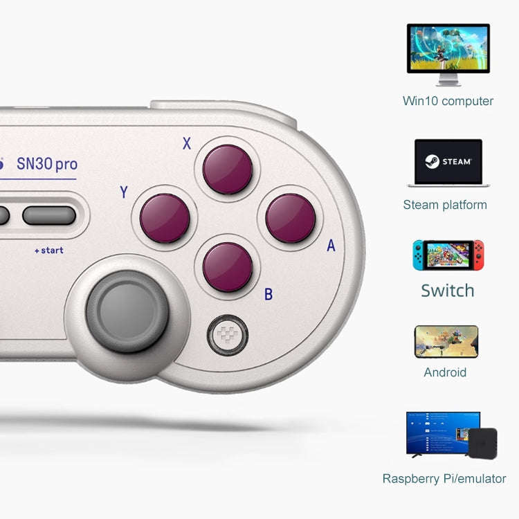 8BitDo SN30 Pro Bluetooth Gamepad Hall Version for Switch / Steam / PC / Android, SN30 Pro(White)