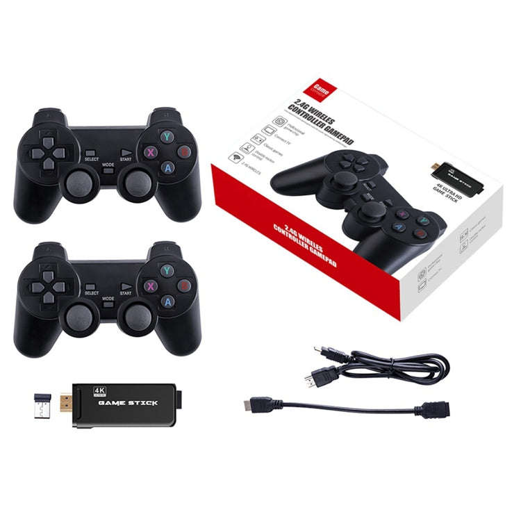 PS3000 64GB 4K Retro Game Stick with 2 Wireless Gamepads 10000+ Games Pre-installed, 64GB