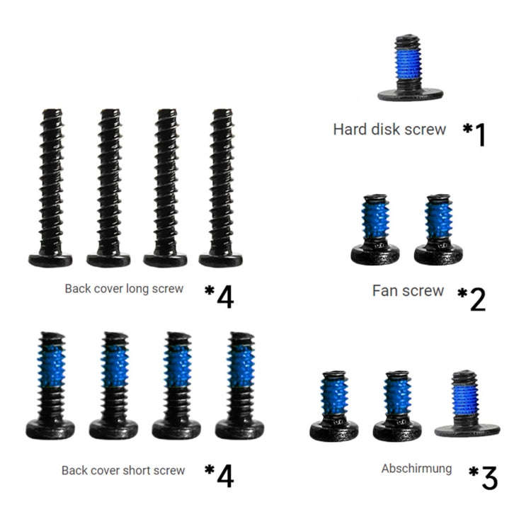 14 in 1 Steam Deck Abschirmung + Back Cover + Fan + Hard Disk Screw Set, 14 in 1