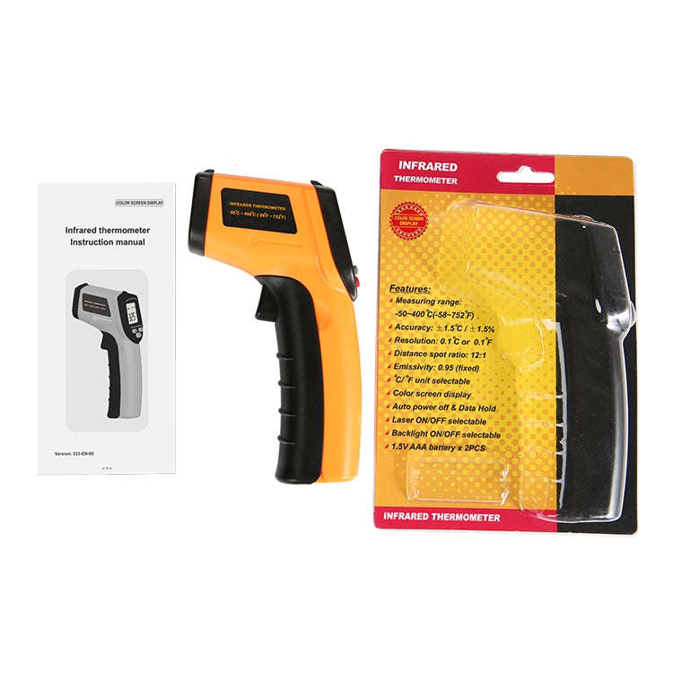 GM333 Portable Digital Laser Point Infrared Thermometer, Temperature Range: -50-400 Celsius Degre...