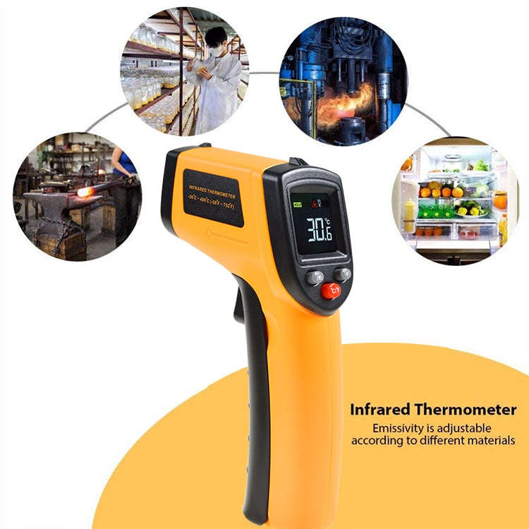 GM333 Portable Digital Laser Point Infrared Thermometer, Temperature Range: -50-400 Celsius Degre...