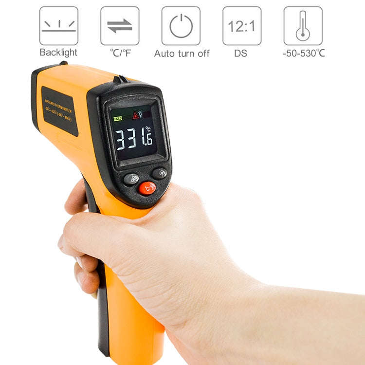 GM533 Portable Digital Laser Point Infrared Thermometer, Temperature Range: -50-530 Celsius Degre...