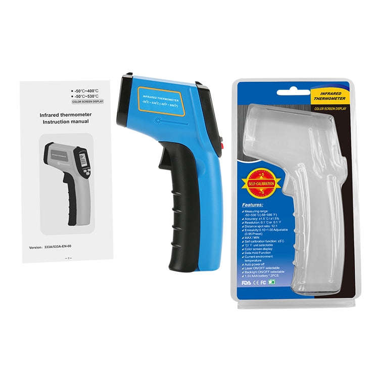 GM533A Portable Digital Laser Point Infrared Thermometer, Temperature Range: -50-530 Celsius Degr...