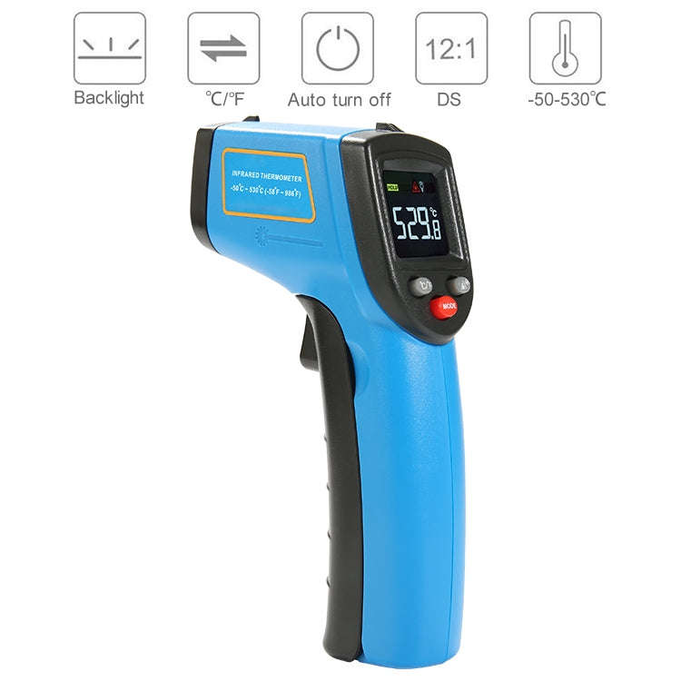 GM533A Portable Digital Laser Point Infrared Thermometer, Temperature Range: -50-530 Celsius Degr...