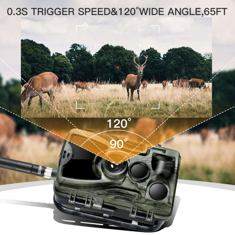 HC801M 2G GSM Waterproof IP66 IR Night Vision Security Hunting Trail Camera, 120 Degree PIR Angle...