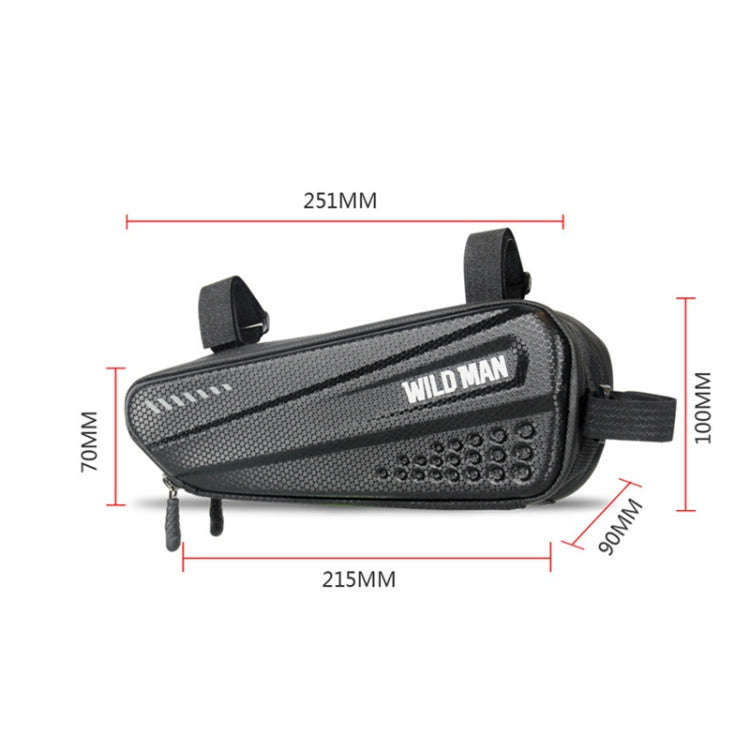 WILD MAN ES4 1.2L Hard Bicycle Bags Rainproof Road Bicycle Frame Bag Triangle Bag, ES4 (Black)