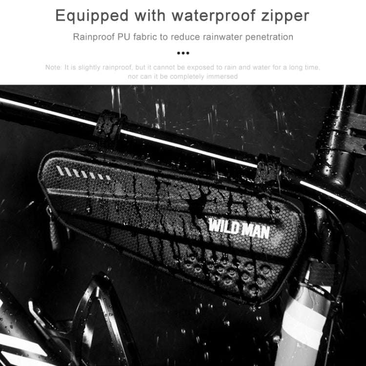 WILD MAN ES4 1.2L Hard Bicycle Bags Rainproof Road Bicycle Frame Bag Triangle Bag, ES4 (Black)