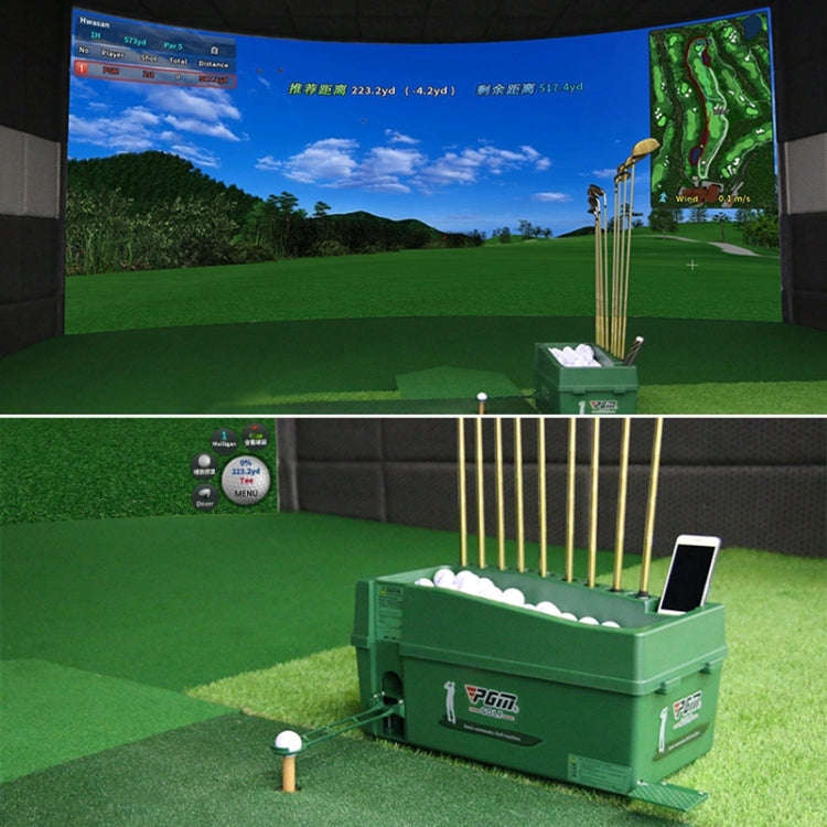 PGM Golf Ball Dispenser Automatic Tee Up Machine with Club Rack, Size: 62x32x32cm, 62x32x32cm Green