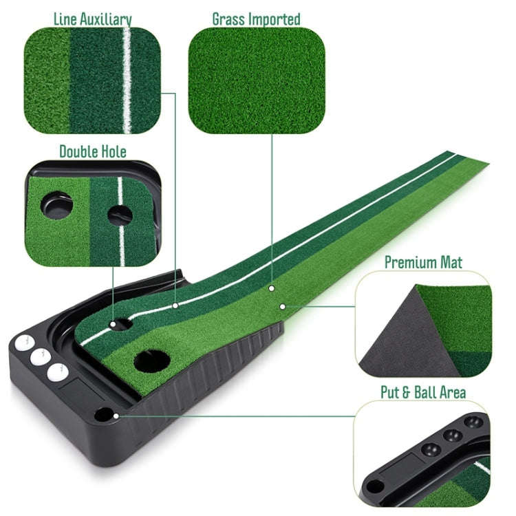 PGM Golf Mini Putting Mat Push Rod Trainer 2.5m, without Auto Ball Return Fairway, 2m, without Au...